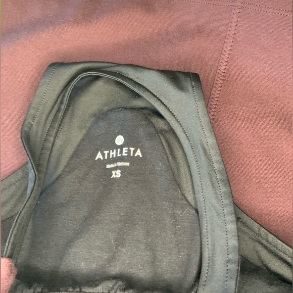 #41 NWT Athleta Whirlwind Eggplant Tank Dress W/ Built in Bra XS - Picture 3 of 4